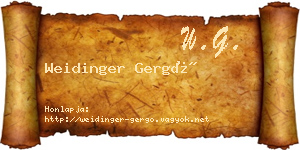 Weidinger Gergő névjegykártya
